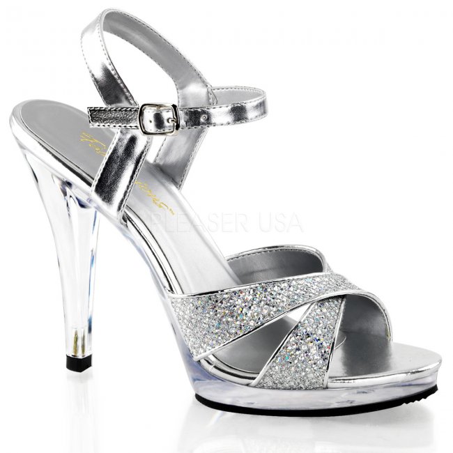 stříbrné dámské páskové sandály Flair-419g-sc - Velikost 42