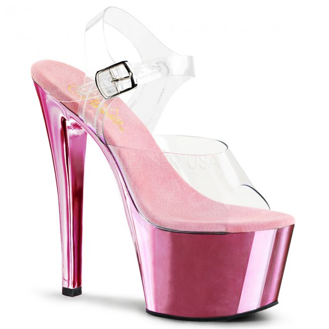 růžové vysoké boty na podpatku Sky-308-cbpch - Velikost 36