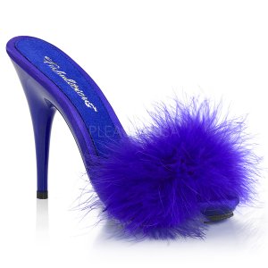 dámské modré pantofle s labutěnkou Poise-501f-blusa