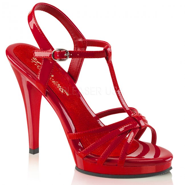 červené dámské páskové sandálky Flair-420-r - Velikost 36