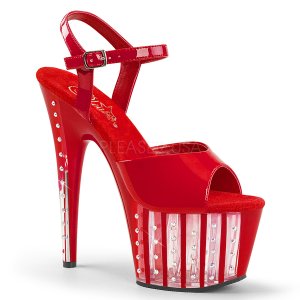 červené dámské vysoké sandálky s kamínky Adore-709vlrs-r